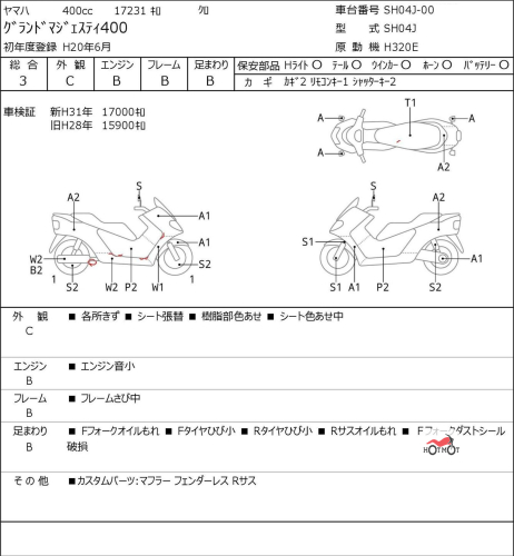 Скутер YAMAHA Majesty 400 2008, черный фото 6