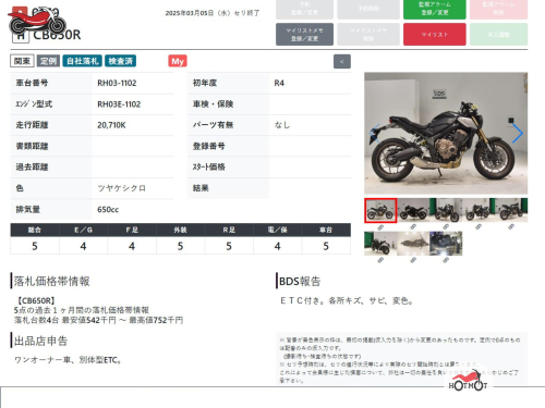 Мотоцикл HONDA CB 650R 2022, ЧЕРНЫЙ фото 8