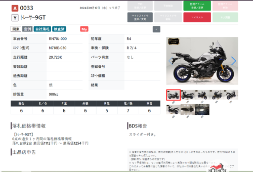 Мотоцикл YAMAHA MT-09 Tracer (FJ-09) 2022, СЕРЫЙ фото 11
