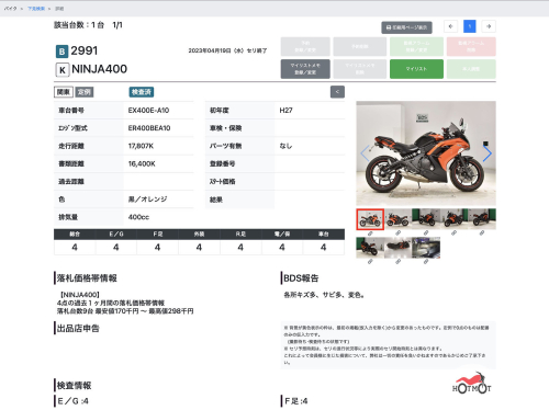 Мотоцикл KAWASAKI Ninja 400 2015, Оранжевый фото 11