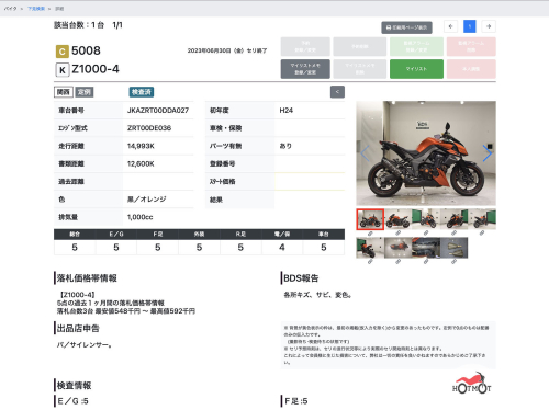 Мотоцикл KAWASAKI Z 1000 2013, Оранжевый фото 13