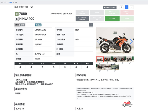 Мотоцикл KAWASAKI ER-4f (Ninja 400R) 2016, Оранжевый фото 13