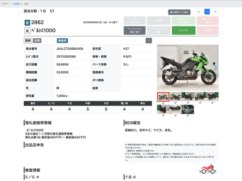 Мотоцикл KAWASAKI VERSYS 1000 2015, Зеленый фото 11