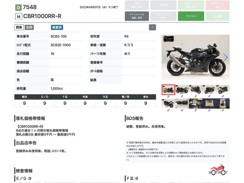 Мотоцикл HONDA CBR 1000 RR/RA Fireblade 2022, Черный фото 13