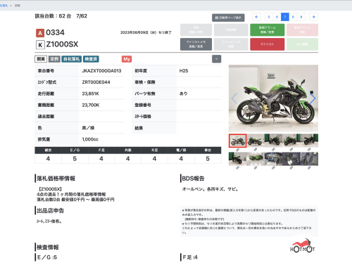 Мотоцикл KAWASAKI Z1000SX 2013, Зеленый, черный фото 11
