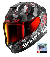 Шлем Shark SKWAL I3 HELLCAT MAT Black/Chrome/Red