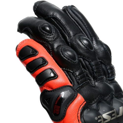 Перчатки кожаные Dainese 4-STROKE 2 GLOVES Black/Fluo-Red фото 3