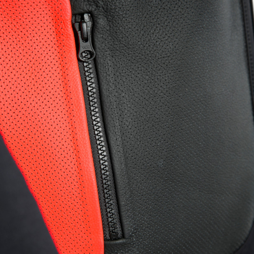 Куртка кожаная Dainese INTREPIDA PERFORATED Black/Black-Matt/Fluo-Red фото 11