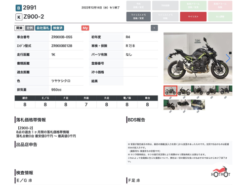 Мотоцикл KAWASAKI Z 900 2022, Черный фото 11