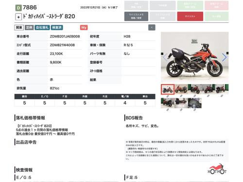 Мотоцикл DUCATI HyperMotard 2015, Красный фото 11