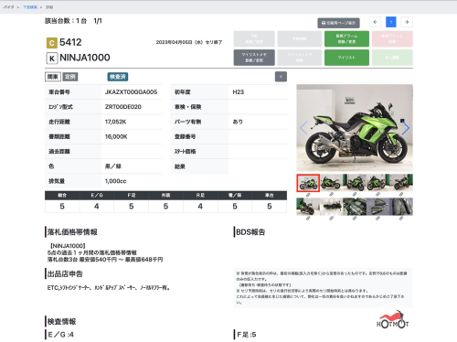 Мотоцикл KAWASAKI Z 1000SX 2010, Зеленый фото 11