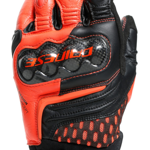 Перчатки кожаные Dainese CARBON 3 SHORT Black/Fluo-Red фото 7