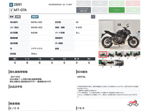 Мотоцикл YAMAHA MT-07 (FZ-07) 2021, Черный фото 11