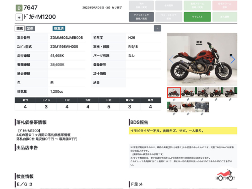 Мотоцикл DUCATI Monster 1200 2015, Красный фото 11