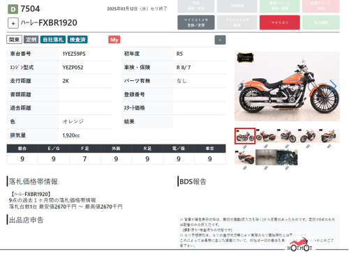 Мотоцикл HARLEY-DAVIDSON Breakout 2023, Оранжевый фото 8