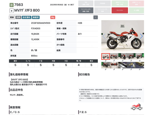 Мотоцикл MV AGUSTA F3 800 2013, Красный фото 13