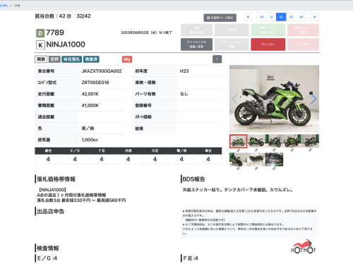 Мотоцикл KAWASAKI Z 1000SX 2012, Зеленый фото 11