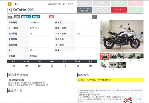 Мотоцикл SUZUKI GSX-S1000S Katana 2023, СЕРЫЙ фото 11