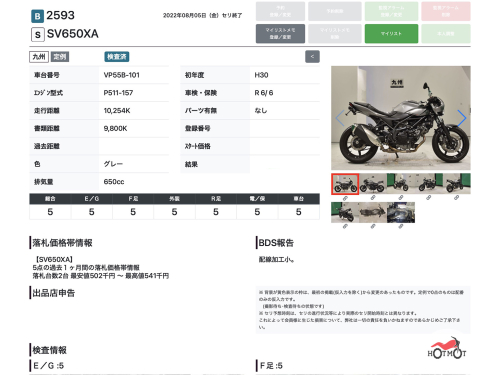 Мотоцикл SUZUKI SV 650  2019, СЕРЫЙ фото 11