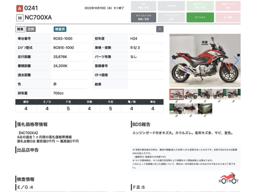 Мотоцикл HONDA NC 700X 2013, Красный фото 13