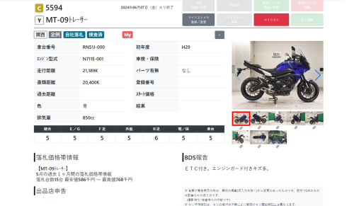 Мотоцикл YAMAHA MT-09 Tracer (FJ-09) 2017, Синий фото 13