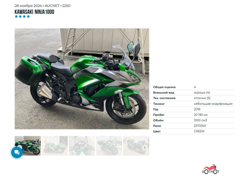 Мотоцикл KAWASAKI Z 1000SX 2019, Зеленый фото 6