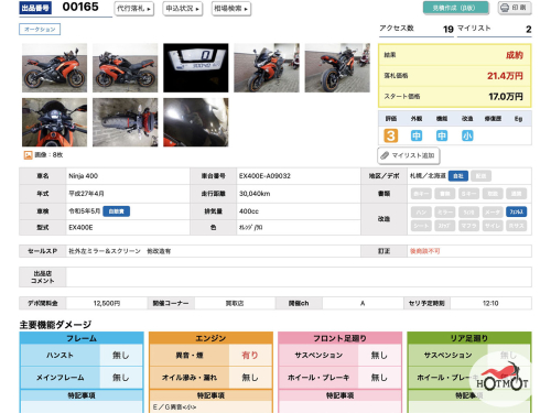 Мотоцикл KAWASAKI ER-4f (Ninja 400R) 2015, Оранжевый фото 9