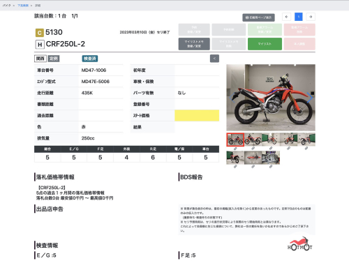 Мотоцикл HONDA CRF 250L 2022, Красный фото 13