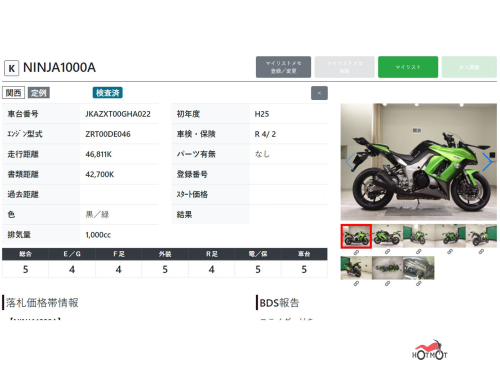 Мотоцикл KAWASAKI Z 1000SX 2013, Черный фото 12