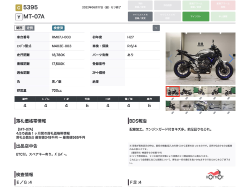Мотоцикл YAMAHA MT-07 (FZ-07) 2015, СЕРЫЙ фото 13