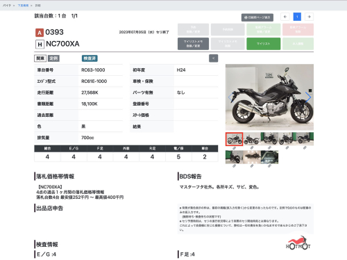Мотоцикл HONDA NC 700X 2013, Черный фото 11