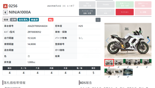 Мотоцикл KAWASAKI Z 1000SX 2013, БЕЛЫЙ фото 13