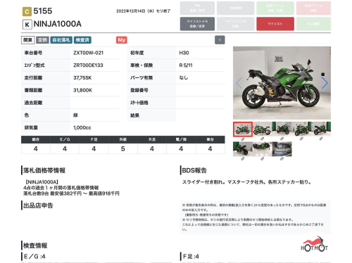 Мотоцикл KAWASAKI Z 1000SX 2017, Зеленый фото 13