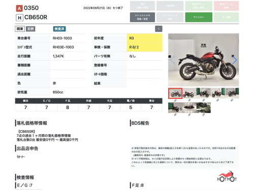 Мотоцикл HONDA CB 650R 2021, Красный фото 13