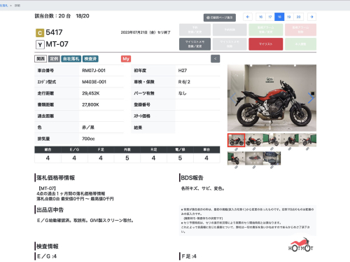 Мотоцикл YAMAHA MT-07 (FZ-07) 2016, Красный фото 11