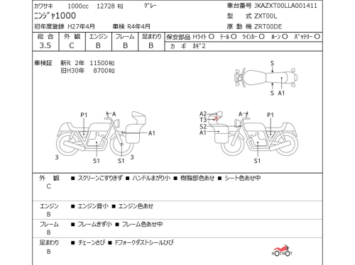 Мотоцикл KAWASAKI Z 1000SX 2014, СЕРЫЙ фото 11