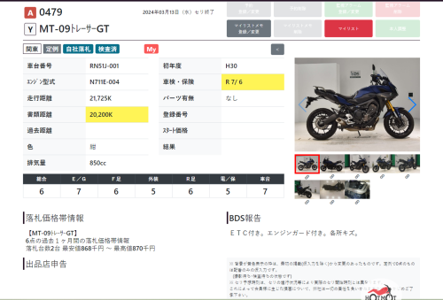 Мотоцикл YAMAHA MT-09 Tracer (FJ-09) 2018, СИНИЙ фото 12