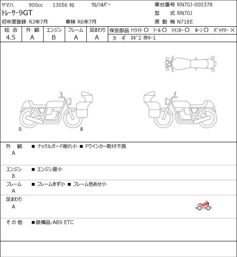 Мотоцикл YAMAHA MT-09 Tracer (FJ-09) 2021, СЕРЫЙ фото 6