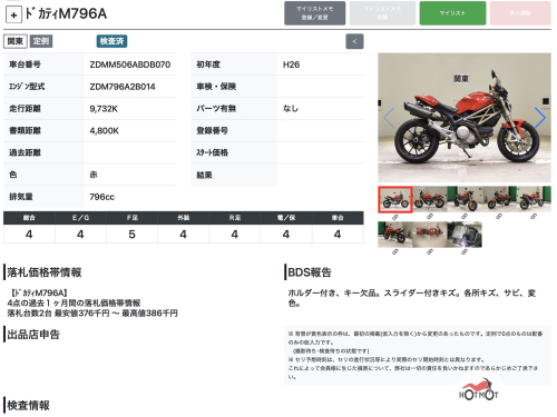 Мотоцикл DUCATI Monster 796 2013, Красный фото 11
