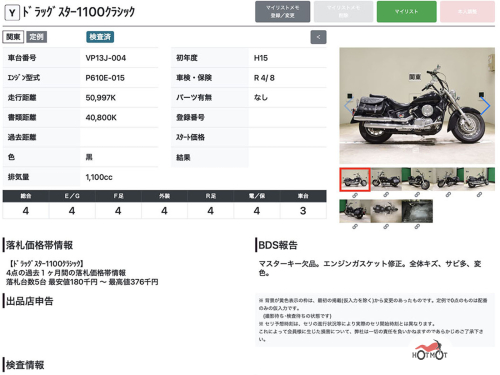Мотоцикл YAMAHA XVS 1100 2003, Черный фото 11