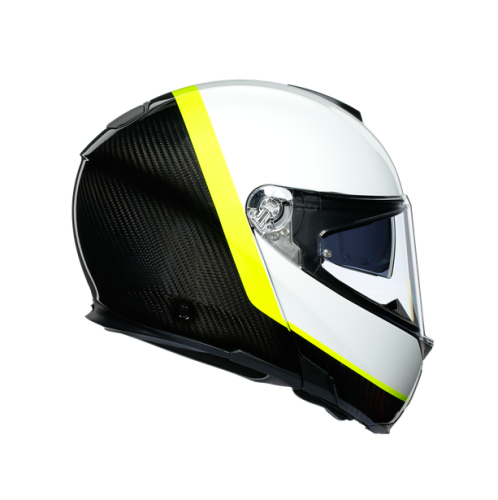 Шлем AGV SPORTMODULAR MULTI Ray Carbon/White/Yellow-Fluo фото 5