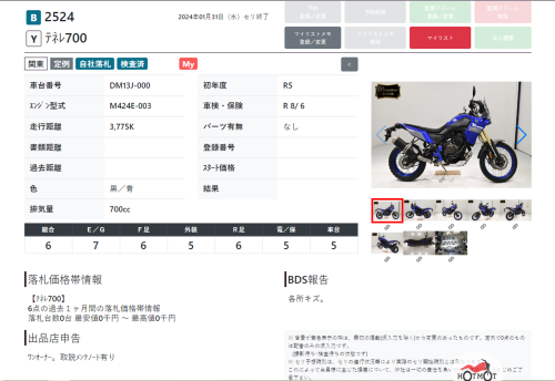 Мотоцикл YAMAHA TENERE 700 2023, СИНИЙ фото 12