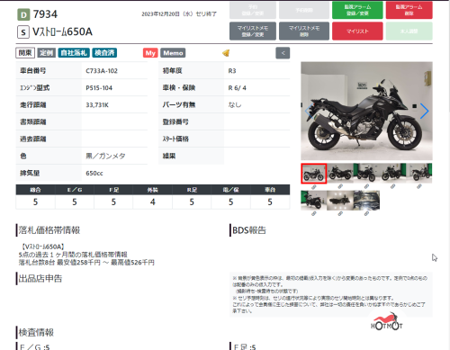 Мотоцикл SUZUKI V-Strom DL 650 2021, Серый фото 11