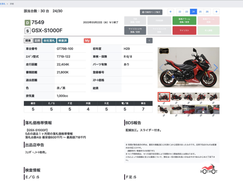 Мотоцикл SUZUKI GSX-S 1000 F 2018, Красный фото 13