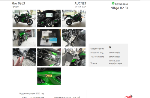 Мотоцикл KAWASAKI Ninja H2 SX 2023, Зеленый фото 11
