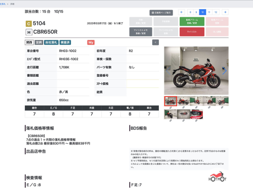 Мотоцикл HONDA CBR 650R 2020, Красный фото 13