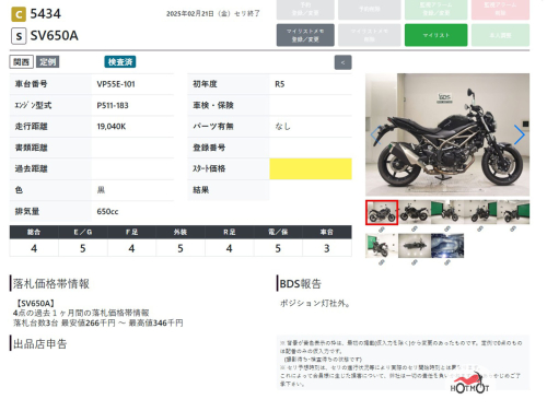 Мотоцикл SUZUKI SV 650  2023, черный фото 11