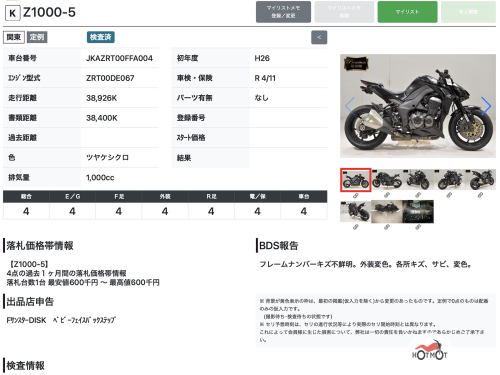 Мотоцикл KAWASAKI Z 1000 2015, Черный фото 14