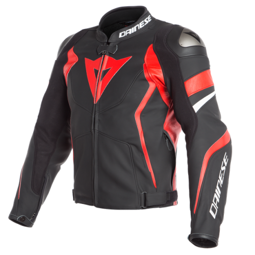 Куртка кожаная Dainese AVRO 4 Black-Matt/Lava-Red/White