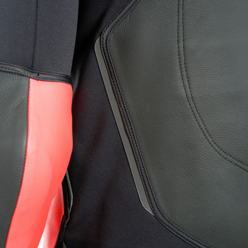 Куртка кожаная Dainese INTREPIDA PERFORATED Black/Black-Matt/Fluo-Red фото 13